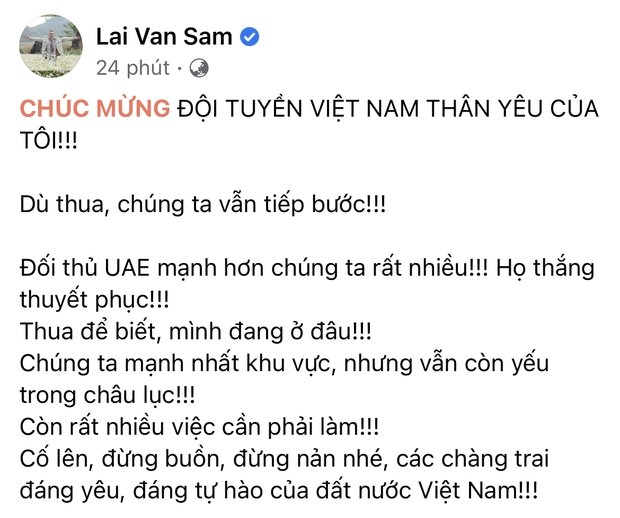 2h sáng dàn sao Việt vẫn xem đến phút cuối, vỡ oà vì kết quả của tuyển Việt Nam: Chúng ta thua 1 trận đấu nhưng làm nên lịch sử! - Ảnh 7.
