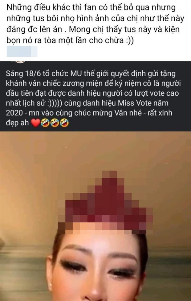 Netizen lan truyền ảnh chế Khánh Vân đội vương miện nhạy cảm, hành động đang gây phẫn nộ tột độ - Ảnh 2.