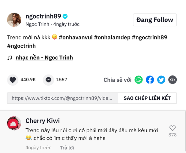 Ngọc Trinh lại đu trend thử thách trên TikTok, nhưng ngay lập tức bị cộng đồng mạng tưng bừng bóc phốt vì điều này! - Ảnh 2.