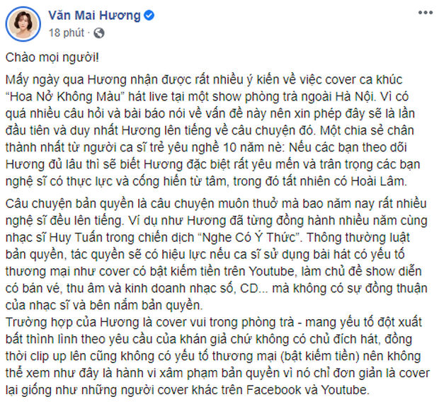 Trước khi dính ồn ào về việc cover ca khúc của Lady Gaga, Văn Mai Hương từng bị chỉ trích vì hát hit Hoài Lâm không xin phép - Ảnh 7. Trước khi dính ồn ào về việc cover ca khúc của Lady Gaga, Văn Mai Hương từng bị chỉ trích vì hát hit Hoài Lâm không xin phép - Ảnh 7.