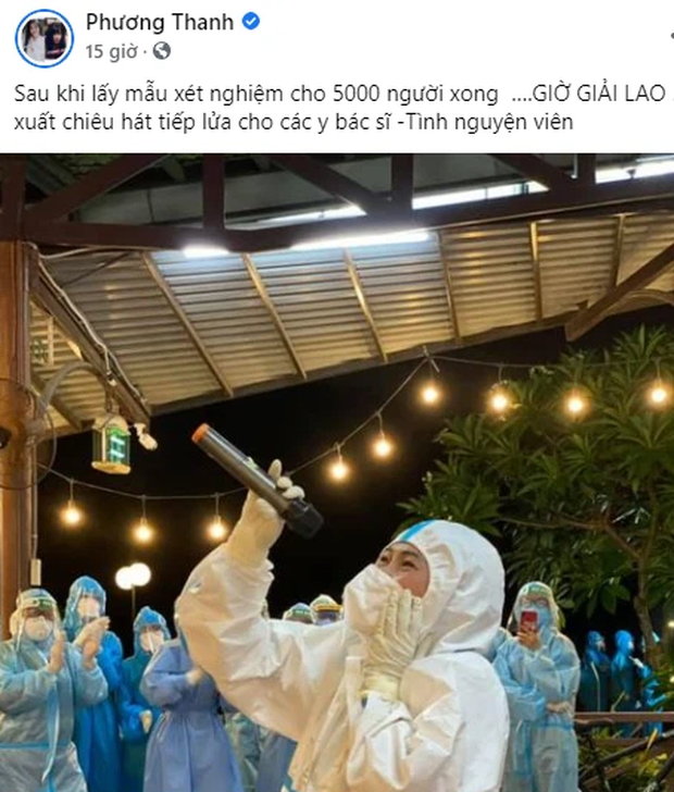 Khoảnh khắc xúc động: Phương Thanh cất cao giọng hát tặng các y bác sĩ tại khu xét nghiệm Covid-19 - Ảnh 1. Khoảnh khắc xúc động: Phương Thanh cất cao giọng hát tặng các y bác sĩ tại khu xét nghiệm Covid-19 - Ảnh 1.