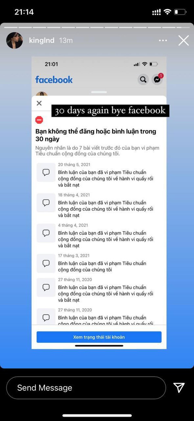 Liên tiếp bị report khiến tài khoản Facebook hàng triệu followers bị khóa, Linh Ngọc Đàm tuyên bố nghỉ chơi - Ảnh 2.