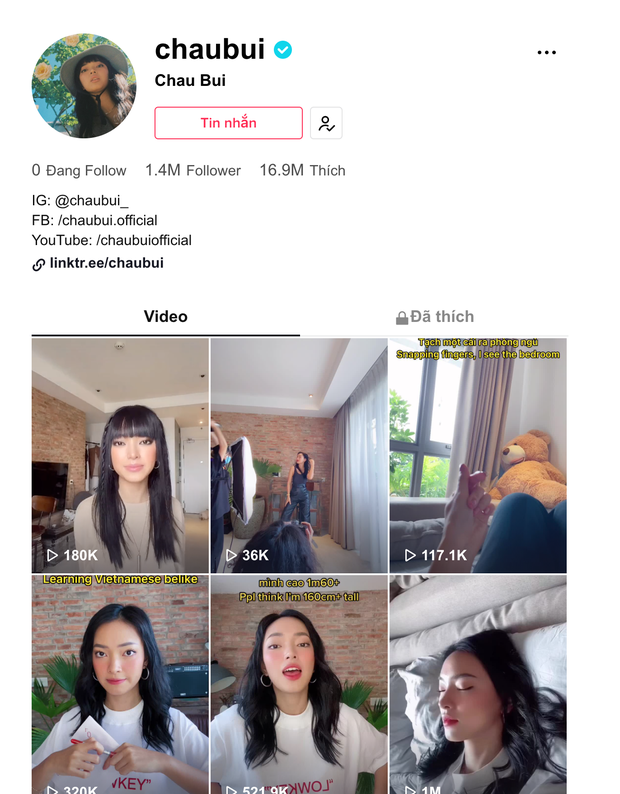 Châu Bùi đu trend TikTok khoe góc nghiêng cực đỉnh, chiếc mũi cao đâm xuyên tim netizen, Binz mê cũng đúng! - Ảnh 1.