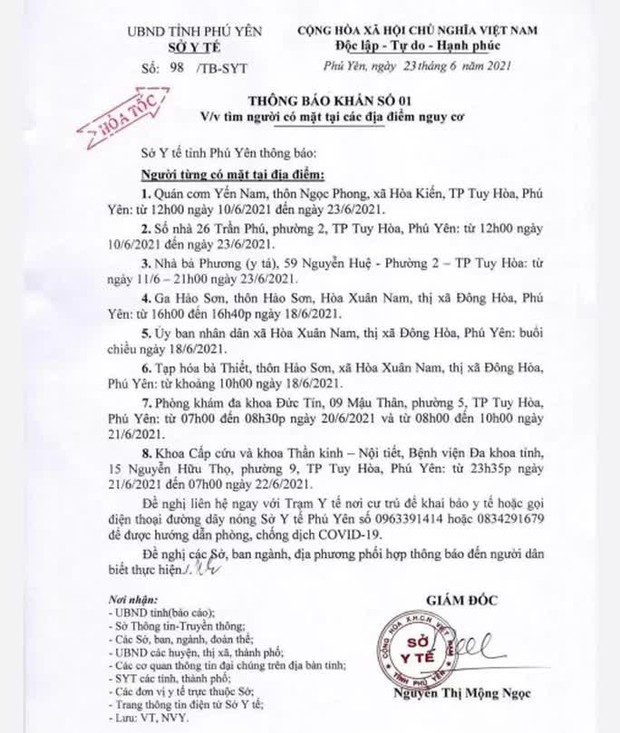 Bình Định thông báo khẩn tìm người liên quan các điểm nguy cơ ở Phú Yên - Ảnh 1. Bình Định thông báo khẩn tìm người liên quan các điểm nguy cơ ở Phú Yên - Ảnh 1.