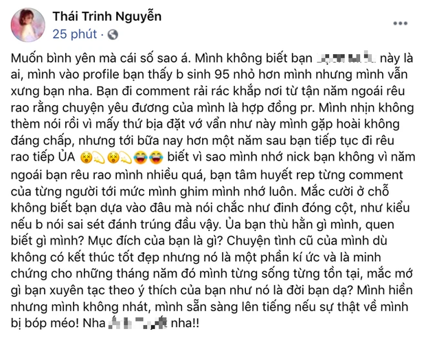 Bị tung tin yêu Quang Đăng là hợp đồng PR, Thái Trinh bức xúc tung luôn bằng chứng khó chối cãi, còn khẳng định đanh thép 1 điều! - Ảnh 1.