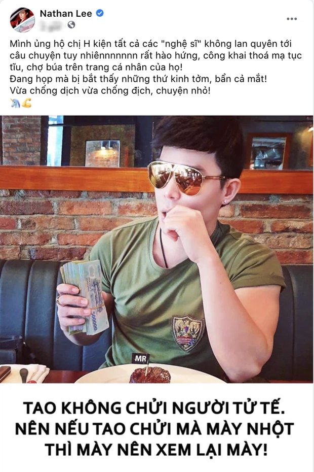 Mới hôm nào vừa đại náo cả showbiz, mà nay Nathan Lee đã tuyên bố cực gắt: Ủng hộ kiện những nghệ sĩ công khai thóa mạ tục tĩu - Ảnh 2. Mới hôm nào vừa đại náo cả showbiz, mà nay Nathan Lee đã tuyên bố cực gắt: Ủng hộ kiện những nghệ sĩ công khai thóa mạ tục tĩu - Ảnh 2.