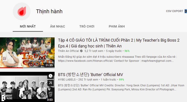 BTS đã xuống #2, bị vượt mặt trên top trending bởi nữ YouTuber từng có bản cover gần 150 triệu view - Ảnh 1. BTS đã xuống #2, bị vượt mặt trên top trending bởi nữ YouTuber từng có bản cover gần 150 triệu view - Ảnh 1.