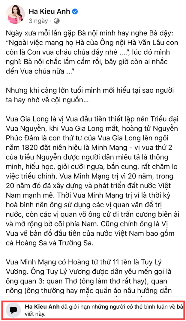 Động thái thẳng tay của Hà Kiều Anh khi bị netizen bão công kích Facebook vì vụ ồn ào công chúa đời thứ 7 triều Nguyễn - Ảnh 2.