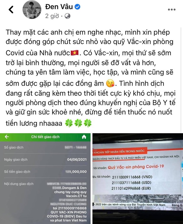 Vbiz chung tay làm điều đẹp: 30 nghệ sĩ đã cùng kêu gọi, ủng hộ hàng tỷ đồng cho quỹ Vaccine phòng Covid-19 - Ảnh 10. Vbiz chung tay làm điều đẹp: 30 nghệ sĩ đã cùng kêu gọi, ủng hộ hàng tỷ đồng cho quỹ Vaccine phòng Covid-19 - Ảnh 10.