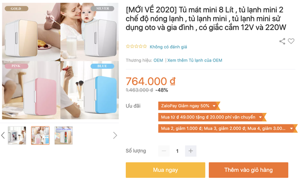 Tủ lạnh mini đang sale tụt nóc chỉ còn 390k, chị em tranh thủ vợt để bảo quản mỹ phẩm cho yên tâm - Ảnh 3.