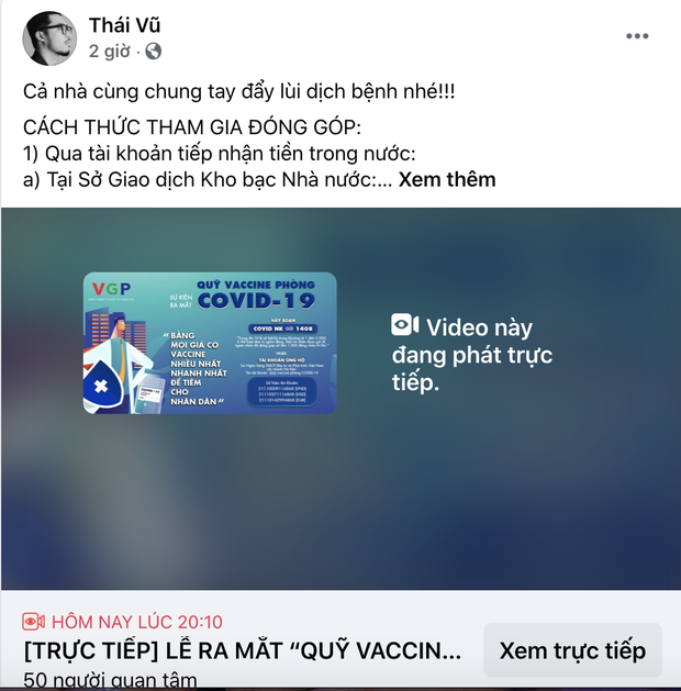 Cả showbiz và dàn KOLs Việt hướng về buổi ra mắt Quỹ vaccine phòng Covid-19, chuyển khoản nóng đóng góp hàng triệu đồng - Ảnh 17. Cả showbiz và dàn KOLs Việt hướng về buổi ra mắt Quỹ vaccine phòng Covid-19, chuyển khoản nóng đóng góp hàng triệu đồng - Ảnh 17.