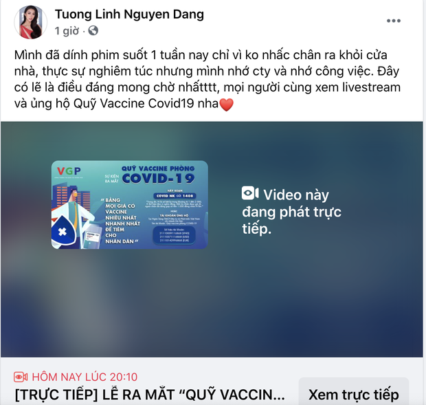 Cả showbiz và dàn KOLs Việt hướng về buổi ra mắt Quỹ vaccine phòng Covid-19, chuyển khoản nóng đóng góp hàng triệu đồng - Ảnh 7. Cả showbiz và dàn KOLs Việt hướng về buổi ra mắt Quỹ vaccine phòng Covid-19, chuyển khoản nóng đóng góp hàng triệu đồng - Ảnh 7.