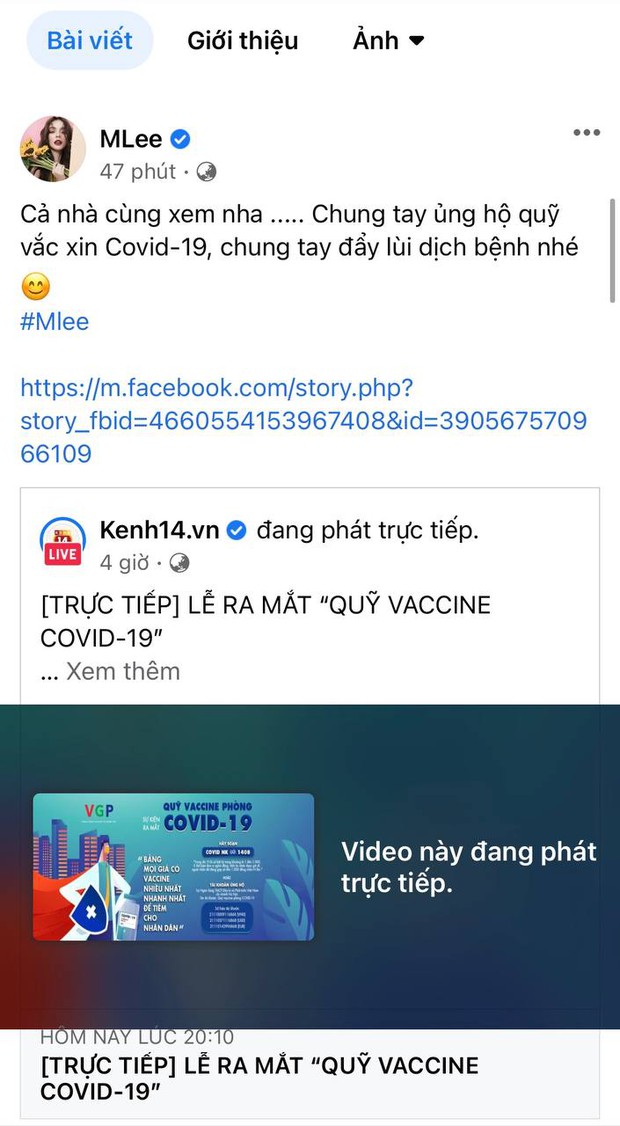 Cả showbiz và dàn KOLs Việt hướng về buổi ra mắt Quỹ vaccine phòng Covid-19, chuyển khoản nóng đóng góp hàng triệu đồng - Ảnh 13. Cả showbiz và dàn KOLs Việt hướng về buổi ra mắt Quỹ vaccine phòng Covid-19, chuyển khoản nóng đóng góp hàng triệu đồng - Ảnh 13.