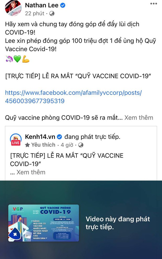 Cả showbiz và dàn KOLs Việt hướng về buổi ra mắt Quỹ vaccine phòng Covid-19, chuyển khoản nóng đóng góp hàng triệu đồng - Ảnh 5. Cả showbiz và dàn KOLs Việt hướng về buổi ra mắt Quỹ vaccine phòng Covid-19, chuyển khoản nóng đóng góp hàng triệu đồng - Ảnh 5.