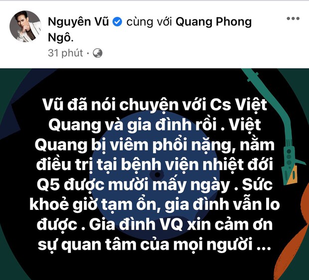 Ca sĩ Việt Quang nhập viện vì bị viêm phổi, hoàn cảnh hiện tại khiến nhiều người xót xa - Ảnh 2.