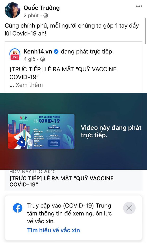 Cả showbiz và dàn KOLs Việt hướng về buổi ra mắt Quỹ vaccine phòng Covid-19, chuyển khoản nóng đóng góp hàng triệu đồng - Ảnh 19. Cả showbiz và dàn KOLs Việt hướng về buổi ra mắt Quỹ vaccine phòng Covid-19, chuyển khoản nóng đóng góp hàng triệu đồng - Ảnh 19.