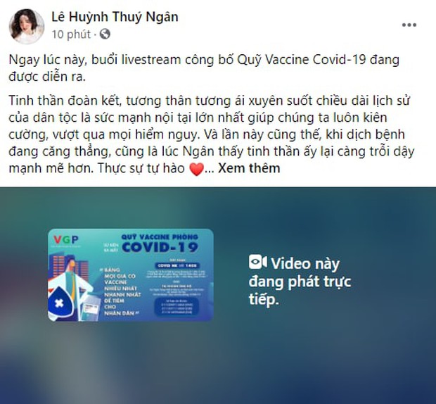 Cả showbiz và dàn KOLs Việt hướng về buổi ra mắt Quỹ vaccine phòng Covid-19, chuyển khoản nóng đóng góp hàng triệu đồng - Ảnh 16. Cả showbiz và dàn KOLs Việt hướng về buổi ra mắt Quỹ vaccine phòng Covid-19, chuyển khoản nóng đóng góp hàng triệu đồng - Ảnh 16.