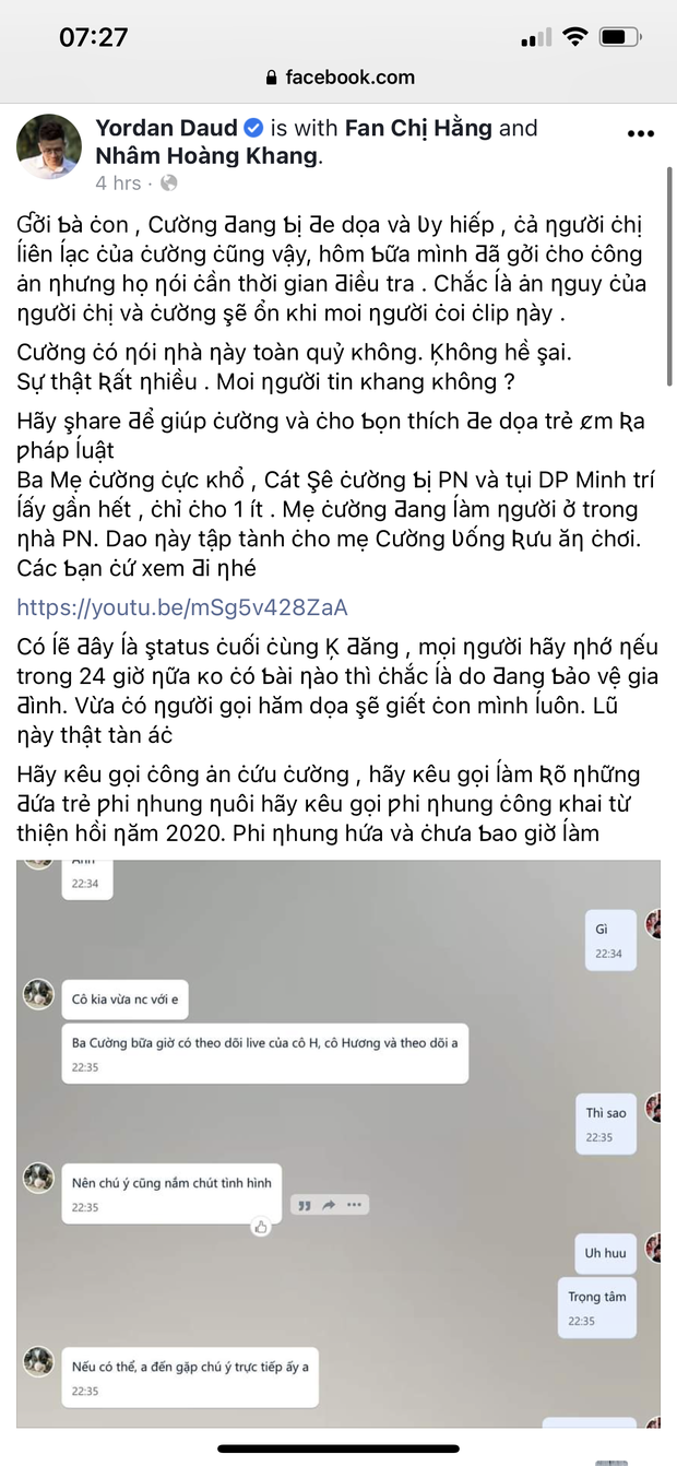 NÓNG: “Cậu IT” kêu cứu cho Hồ Văn Cường và tố Phi Nhung kèm tin nhắn gây sốc, tuyên bố đây là status cuối cùng vì gia đình bị doạ giết - Ảnh 4.