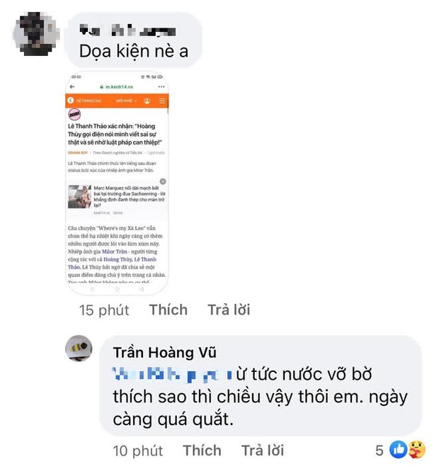 Bạn bè hỏi thăm chuyện Hoàng Thuỳ doạ kiện Lê Thanh Thảo, Milor Trần tuyên bố luôn: Thích sao thì chiều - Ảnh 3.
