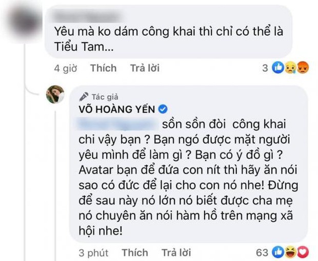 Bị antifan gọi là tiểu tam vì mãi không công khai mặt bạn trai 3 năm, Võ Hoàng Yến đáp trả căng đét - Ảnh 3.