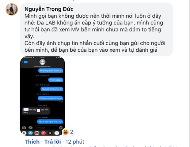 Wowy, đạo diễn Kawaii tràn vào bài đăng bóc phốt, thành viên Da LAB tung tin nhắn tố lại nhưng bị phản dame nguỵ tạo chứng cứ - Ảnh 8. Wowy, đạo diễn Kawaii tràn vào bài đăng bóc phốt, thành viên Da LAB tung tin nhắn tố lại nhưng bị phản dame nguỵ tạo chứng cứ - Ảnh 8.