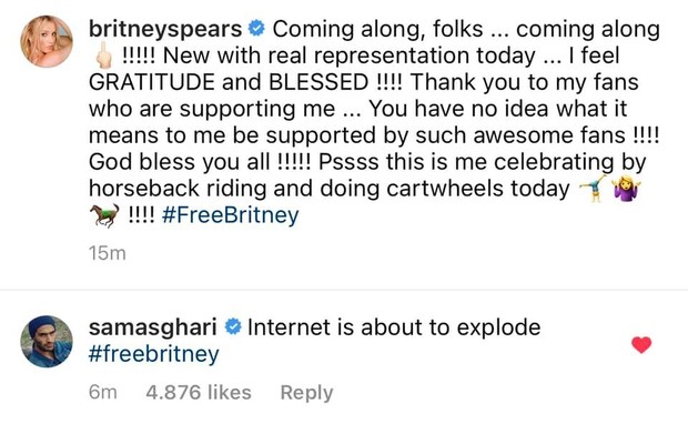 Britney Spears tự tay đăng bài cảm ơn fan, nhắc đến #FreeBritney mà không sợ bị kiểm soát; Ariana Grande lập tức chúc mừng! - Ảnh 2.