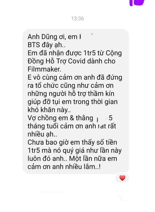 Tình nghệ sĩ đẹp nhất lúc này: Quang Dũng kêu gọi 800 triệu tiếp sức 538 đồng nghiệp, Vbiz chung tay vì 1 diễn viên cả nhà nhiễm Covid - Ảnh 5.