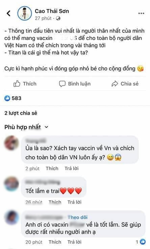 Biến nửa đêm: Cao Thái Sơn đăng status về vaccine rồi vội xoá, ai ngờ bị Nathan Lee chụp được và đăng thẳng lên “bóc phốt” - Ảnh 2. Biến nửa đêm: Cao Thái Sơn đăng status về vaccine rồi vội xoá, ai ngờ bị Nathan Lee chụp được và đăng thẳng lên “bóc phốt” - Ảnh 2.