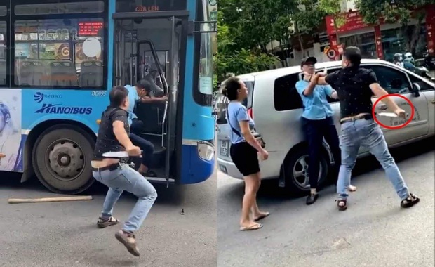 Hà Nội: Xác minh vụ việc người đàn ông dùng dao đe doạ phụ xe buýt giữa phố - Ảnh 1.