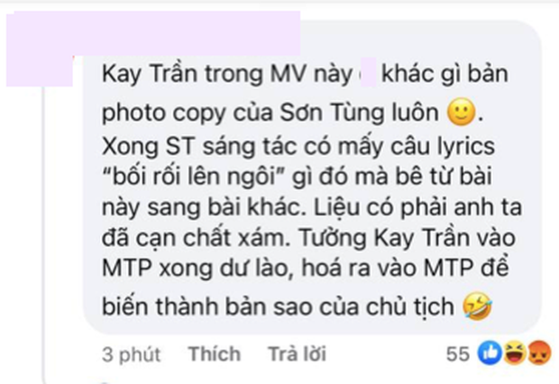 Netizen bình luận về MV đầu tiên của Kay Trần dưới trướng công ty M-TP: Đầu tư đấy nhưng chả khác gì bản photocopy của Sơn Tùng! - Ảnh 10. Netizen bình luận về MV đầu tiên của Kay Trần dưới trướng công ty M-TP: Đầu tư đấy nhưng chả khác gì bản photocopy của Sơn Tùng! - Ảnh 10.