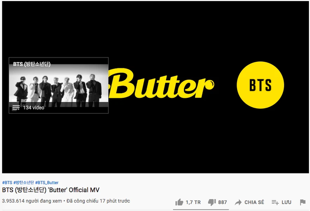 Tưởng Butter của BTS nắm kỉ lục lượt xem công chiếu mọi thời đại, ai dè có 1 MV thành tích cao gấp 127 lần nhưng Gen Z nào hay biết! - Ảnh 1. Tưởng Butter của BTS nắm kỉ lục lượt xem công chiếu mọi thời đại, ai dè có 1 MV thành tích cao gấp 127 lần nhưng Gen Z nào hay biết! - Ảnh 1.