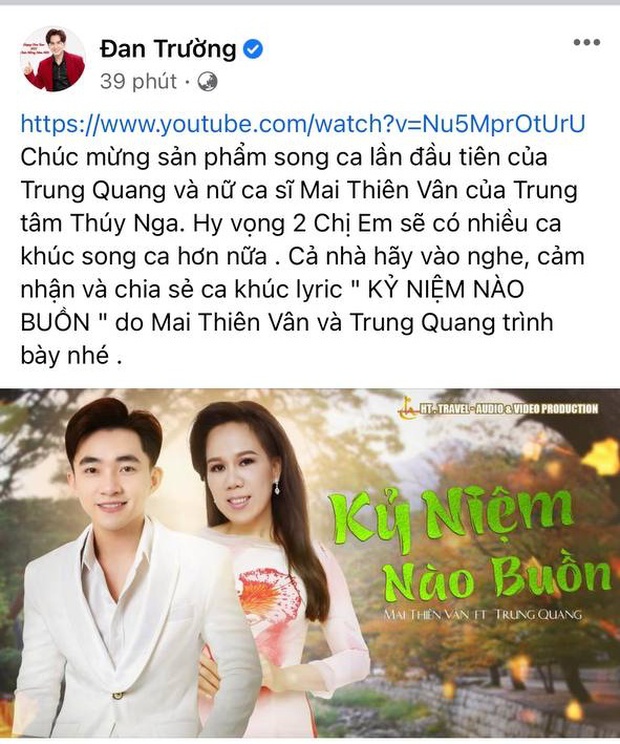 Vừa lắng ồn ào, Đan Trường lần đầu có động thái liên quan đến học trò Trung Quang - Ảnh 2.