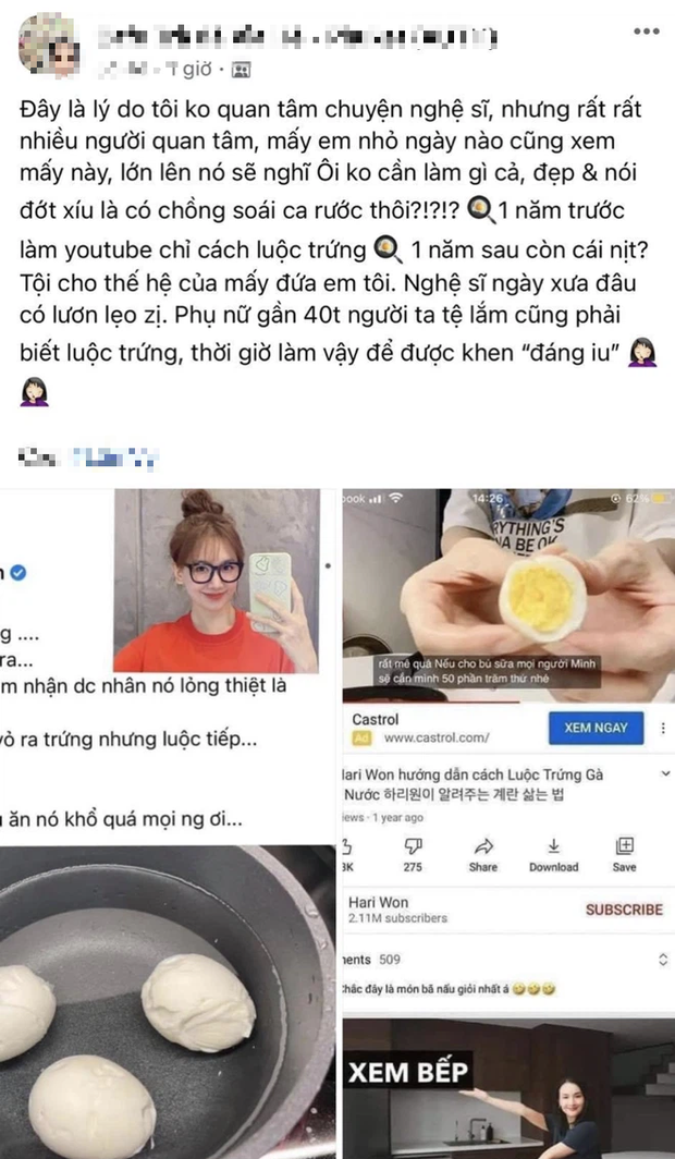 Hari Won bị netizen bóc chi tiết khó hiểu: 1 năm trước làm clip dạy luộc trứng thành thục, nay bỗng vụng về 47 phút chưa xong? - Ảnh 2. Hari Won bị netizen bóc chi tiết khó hiểu: 1 năm trước làm clip dạy luộc trứng thành thục, nay bỗng vụng về 47 phút chưa xong? - Ảnh 2.