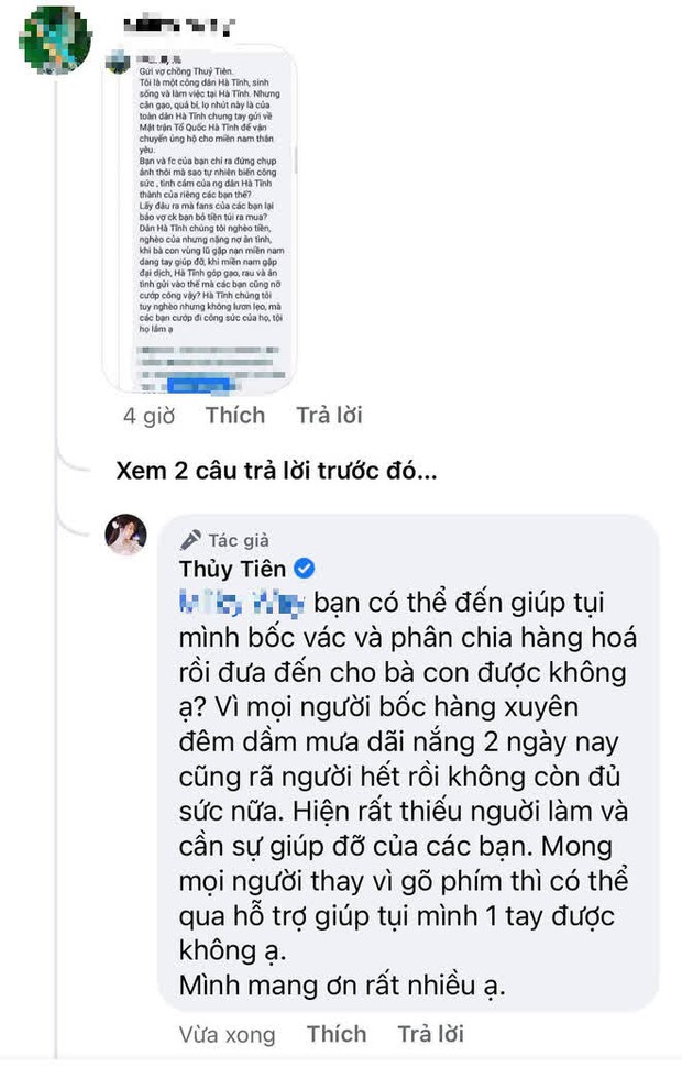 Viêt tâm thư giải thích nhưng vẫn bị tố oan là “nhận vơ” hàng trăm tấn lương thực, Thuỷ Tiên bất lực van xin antifan làm điều này! - Ảnh 2.