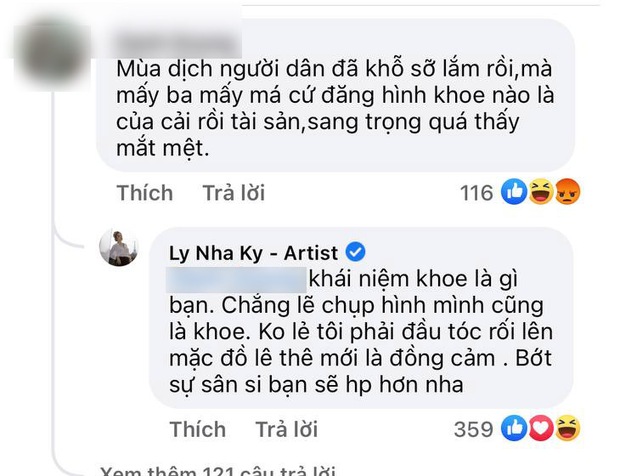Bị chỉ trích khoe của, không quan tâm sức khoẻ người dân giữa dịch, Lý Nhã Kỳ gay gắt đáp trả 1:1 cả loạt - Ảnh 3. Bị chỉ trích khoe của, không quan tâm sức khoẻ người dân giữa dịch, Lý Nhã Kỳ gay gắt đáp trả 1:1 cả loạt - Ảnh 3.