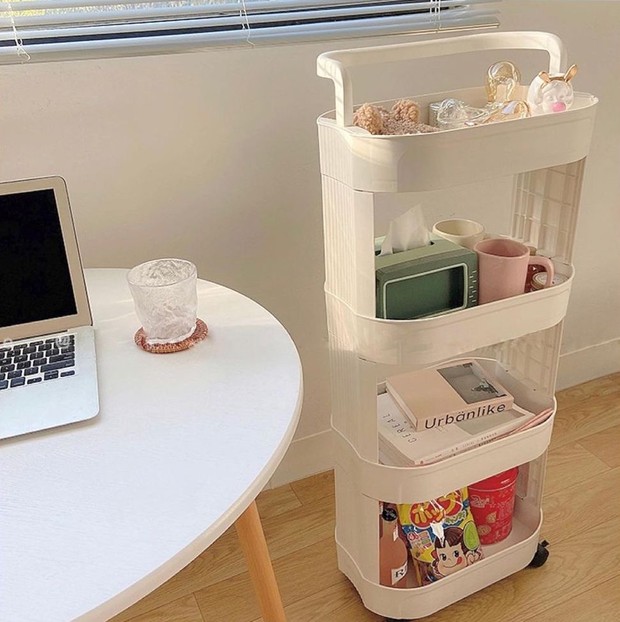 Loạt kệ đựng đồ cực xinh có bánh xe dễ di chuyển, sắm về nhà cửa đảm bảo đẹp gọn hơn nhiều - Ảnh 3.