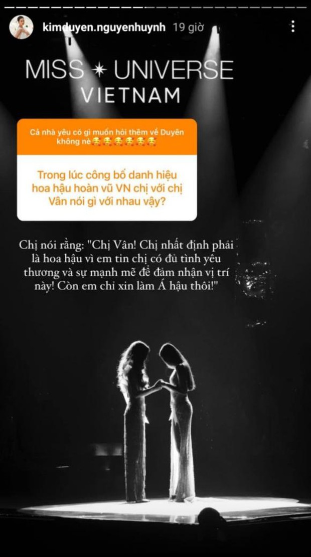 Tranh cãi phát ngôn của Kim Duyên khi nắm tay Khánh Vân tại chung kết Miss Universe 2019: Em kể một đằng, chị thuật lại 1 nẻo? - Ảnh 3.