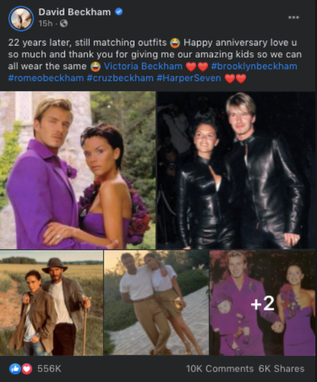 Bài đăng nửa triệu like gói gọn chuyện tình 22 năm của Victoria - David Beckham: 1001 phốt ngoại tình và cái nắm tay vượt mọi giông tố - Ảnh 2. Bài đăng nửa triệu like gói gọn chuyện tình 22 năm của Victoria - David Beckham: 1001 phốt ngoại tình và cái nắm tay vượt mọi giông tố - Ảnh 2.