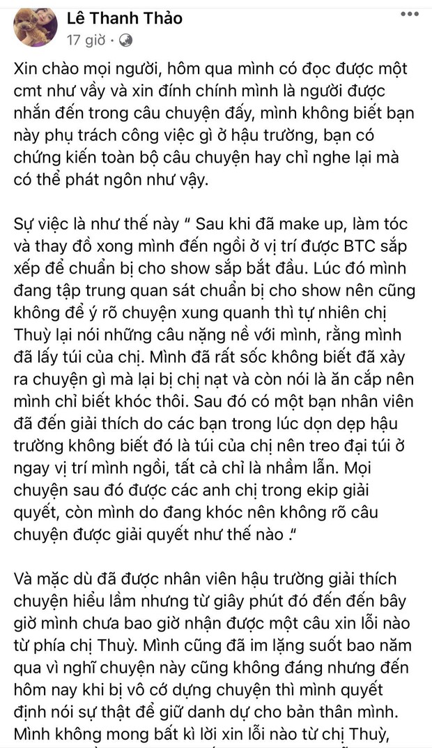 Đàn chị từng chứng kiến và bênh vực nạn nhân bị đổ tội ăn cắp chính thức lên tiếng, còn nhắn nhủ Hoàng Thuỳ? - Ảnh 5.