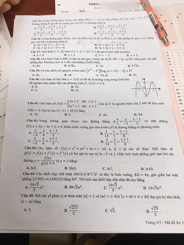 NÓNG: Xôn xao thí sinh lén chụp ảnh đề Toán gửi ra ngoài, người nhà đăng lên mạng nhờ giải gấp khi vẫn ngồi trong phòng thi? - Ảnh 2.