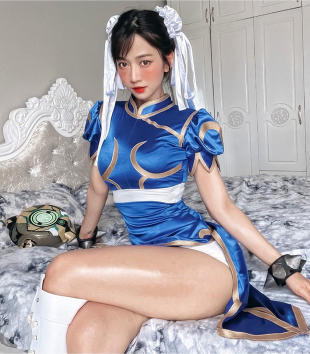 Lê Bống gây sốc khi hóa thân thành Chun-Li phiên bản siêu vòng ba nhảy sexy, nói lên tác hại của nghiện game - Ảnh 1.