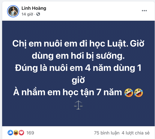 Giữa drama Wheres my Xà Neo?, em gái Hoàng Thuỳ lên mạng cám ơn người chị siêu mẫu cho tiền 4 năm học Luật - Ảnh 2.