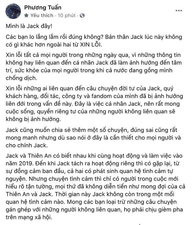 Jack viết tâm thư 613 chữ phân trần, nhưng có 1 câu nói về vợ con bị ném đá nhiều đến mức viral nhất hôm nay - Ảnh 2.