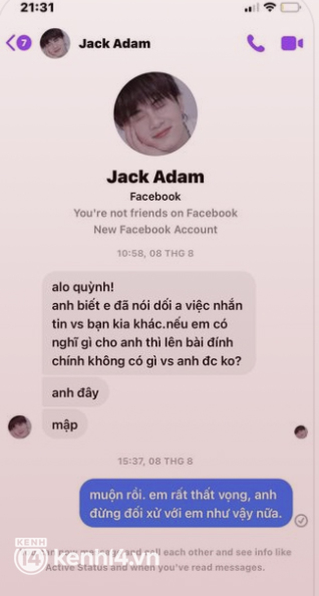 Phỏng vấn độc quyền 2 người tình của Jack: Đều còn tình cảm và thất vọng vì status xin lỗi, hé lộ tin nhắn mật và biệt danh chung - Ảnh 5.