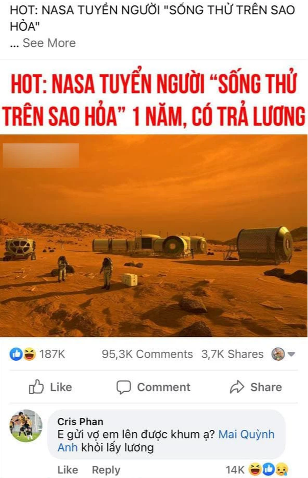 NASA tuyển người sống trên Sao Hỏa, Cris Phan có ngay hành động cảm tử, cặp vợ chồng lầy lội nhất làng game Việt là đây! - Ảnh 2.