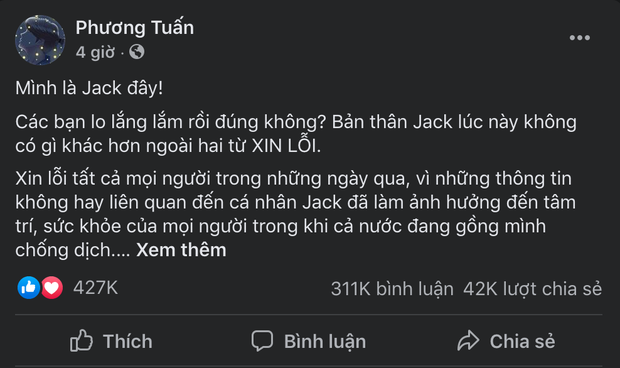 Tâm thư của Jack gây bão mạng xã hội, sau 15 phút đăng tải nhìn vào điểm này ai cũng hoảng! - Ảnh 3.