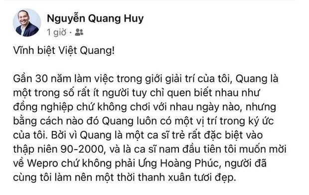Đạo diễn Quang Huy: Việt Quang là người đầu tiên tôi muốn mời về WePro chứ không phải Ưng Hoàng Phúc - Ảnh 3.