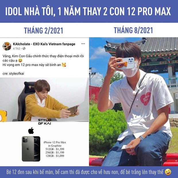 Chúa tể làm vỡ điện thoại gọi tên Kai (EXO), 4 tháng thay 2 cái iPhone 12 Pro Max khiến fan cũng phải nóng ruột! - Ảnh 3.