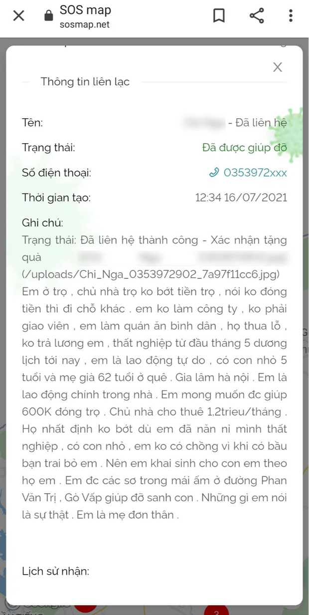 Muôn lời kêu cứu giữa đại dịch trên SOSmap và câu chuyện phía sau những chấm đỏ đã hóa xanh: Không giúp họ, lòng mình không yên... - Ảnh 6. Muôn lời kêu cứu giữa đại dịch trên SOSmap và câu chuyện phía sau những chấm đỏ đã hóa xanh: Không giúp họ, lòng mình không yên... - Ảnh 6.