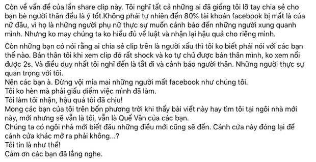 1 sao nữ Vbiz xác nhận bị khoá Facebook vì share clip nhạy cảm liên quan đến trẻ em, giải thích lý do có hợp lý? - Ảnh 3.